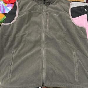 L.L. Bean Men's Fleece Vest Sweater Gray Size 2XL Polartec Windbloc Pockets